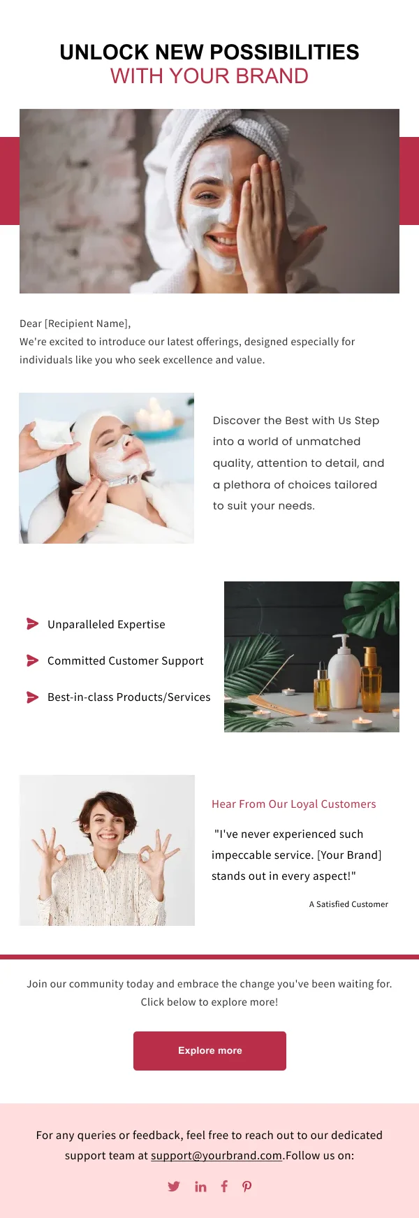 Beauty- Spa Thanks And Testimonial — Thank You email design preview