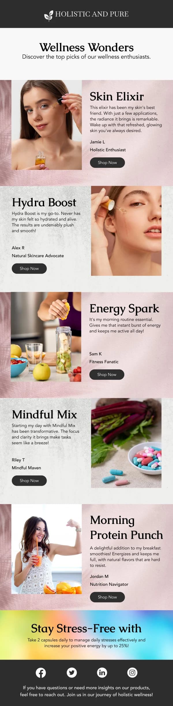 Beauty-Wellness Wonders sale — Retargeting & Triggers email design preview