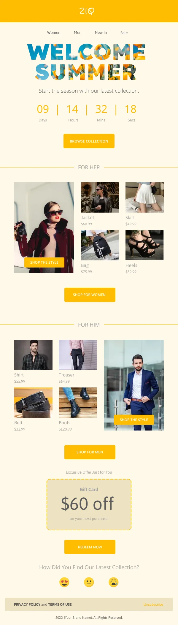 Fashion-Welcome Summer Collection — Product Launch email design preview
