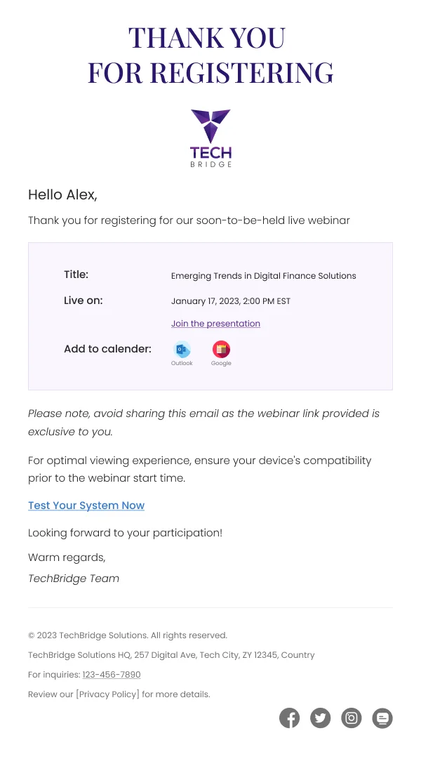 SaaS-Trends In Digital Finance — Webinar email design preview
