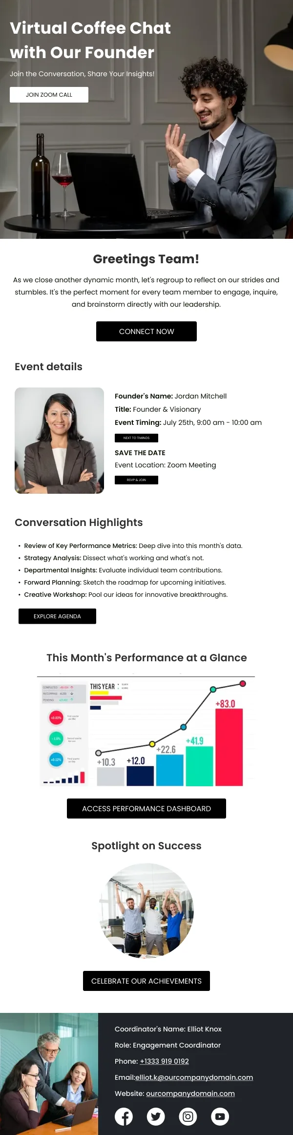 SaaS-Virtual Coffee Chat — Events & Invitations email design preview