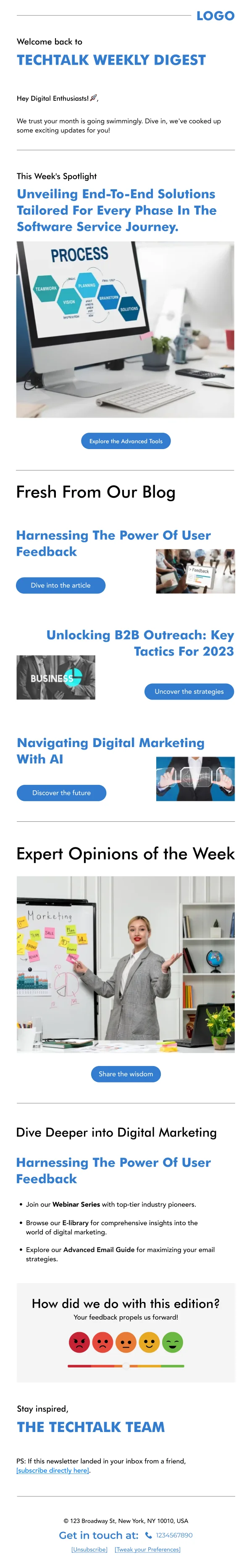 SaaS-Weekly Blog Digest — Newsletter email design preview