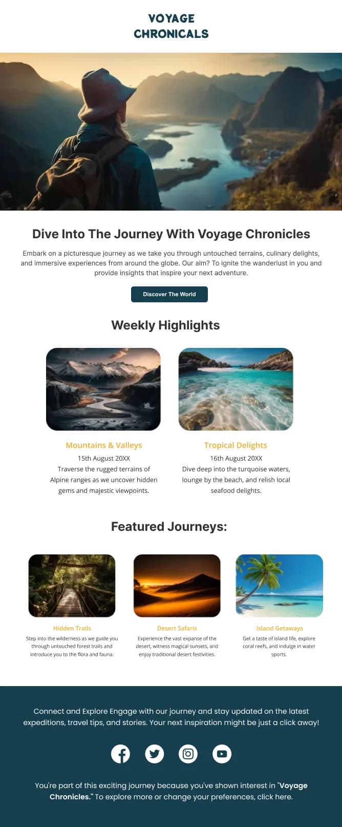Travel-Weekly Trip Highlights — Newsletter email design preview