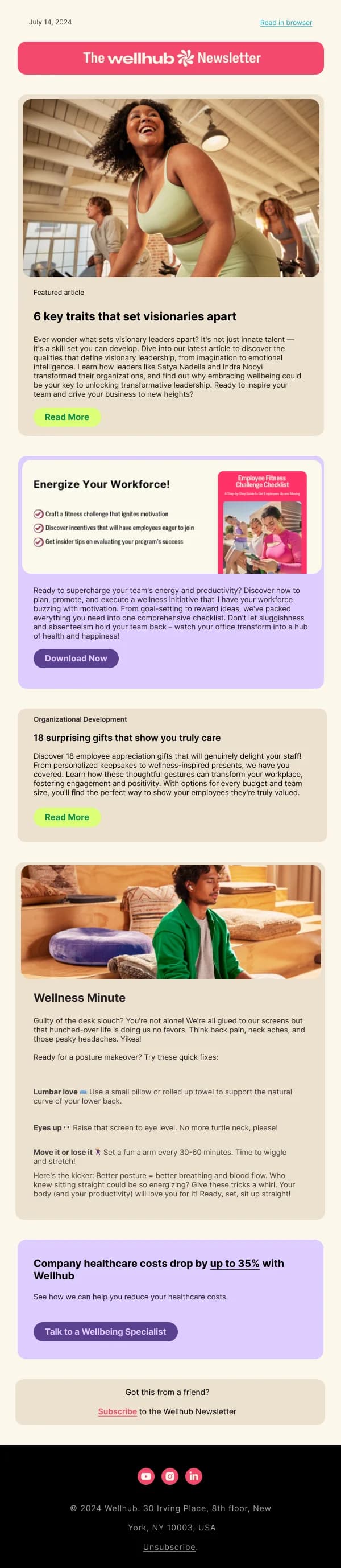 Wellness Newsletter — Newsletter email design preview